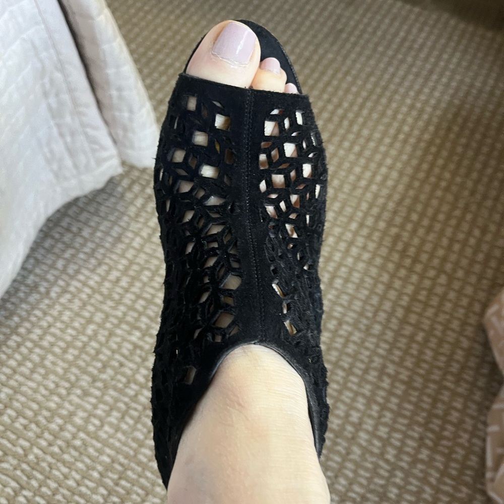 Manolo Blahnik Black Mesh Heels